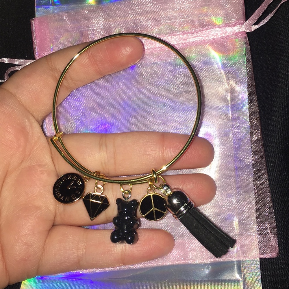 Gold Charm Bangles - Picture 2 of 2